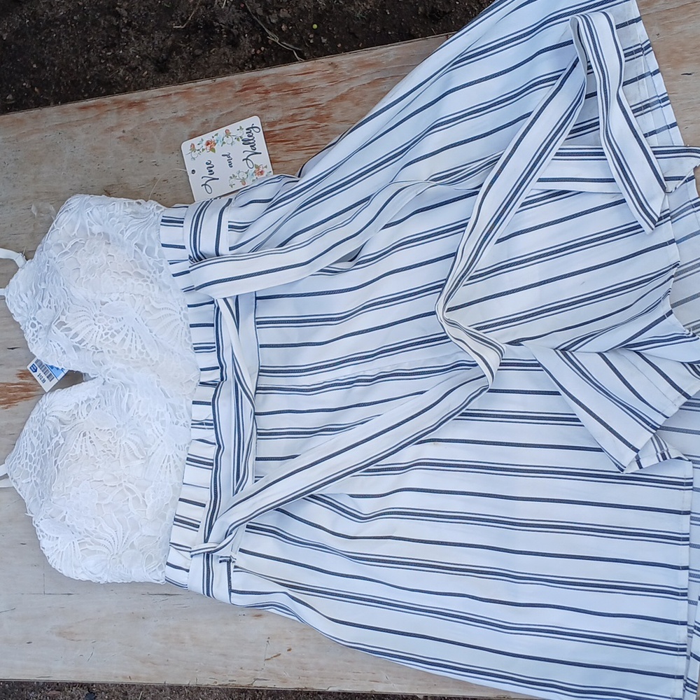 White stepped romper